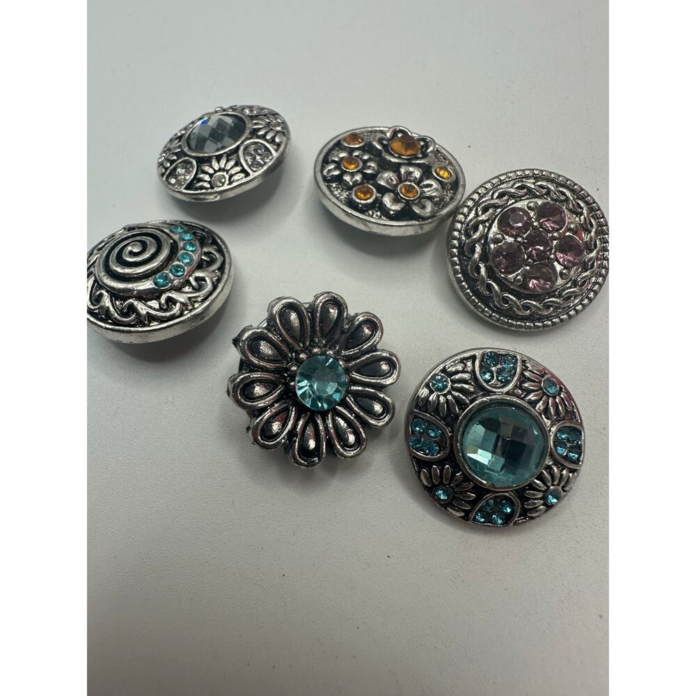 Lot of 6 Modern Snap Interchangeable Charms EUC